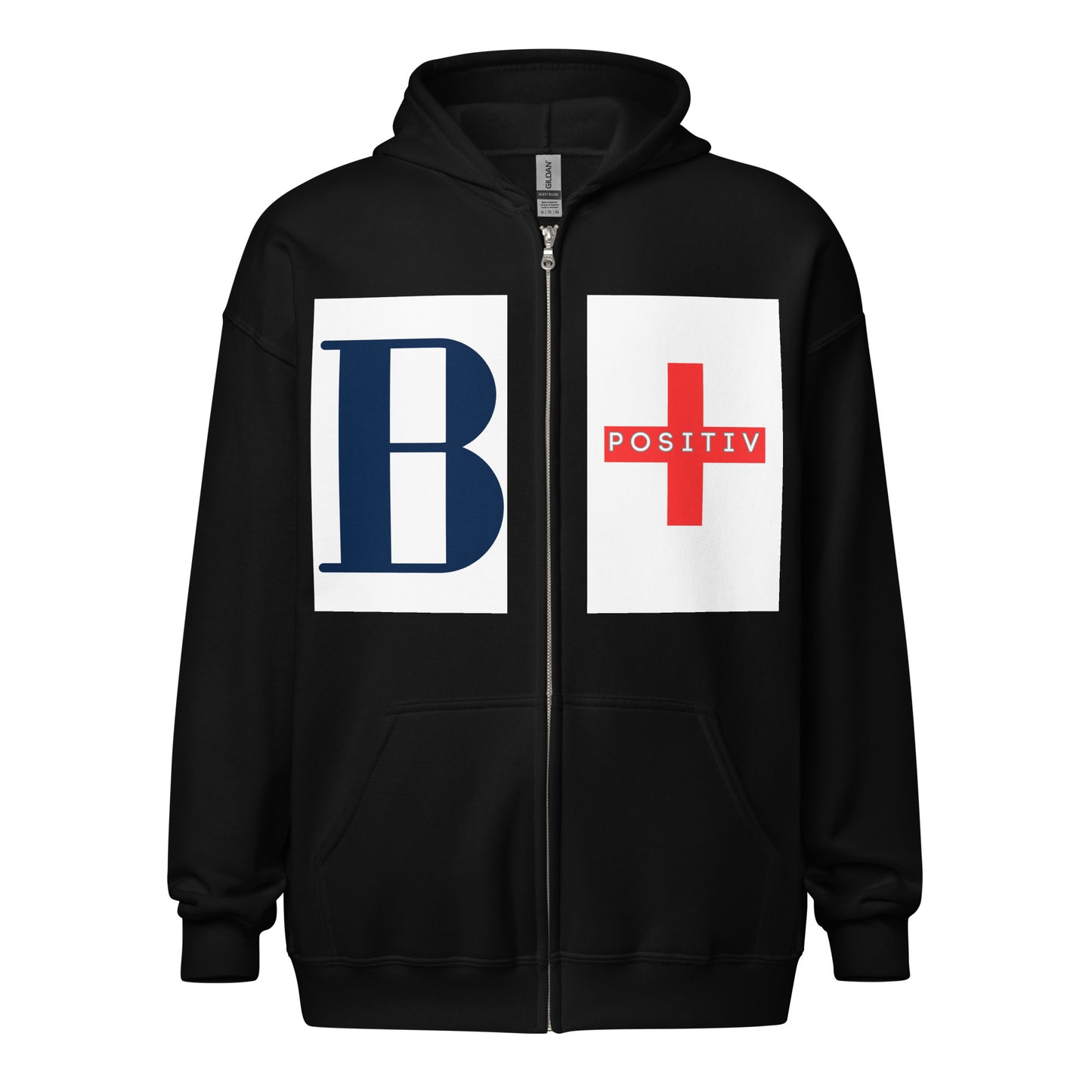 B+ Block Unisex heavy blend zip hoodie