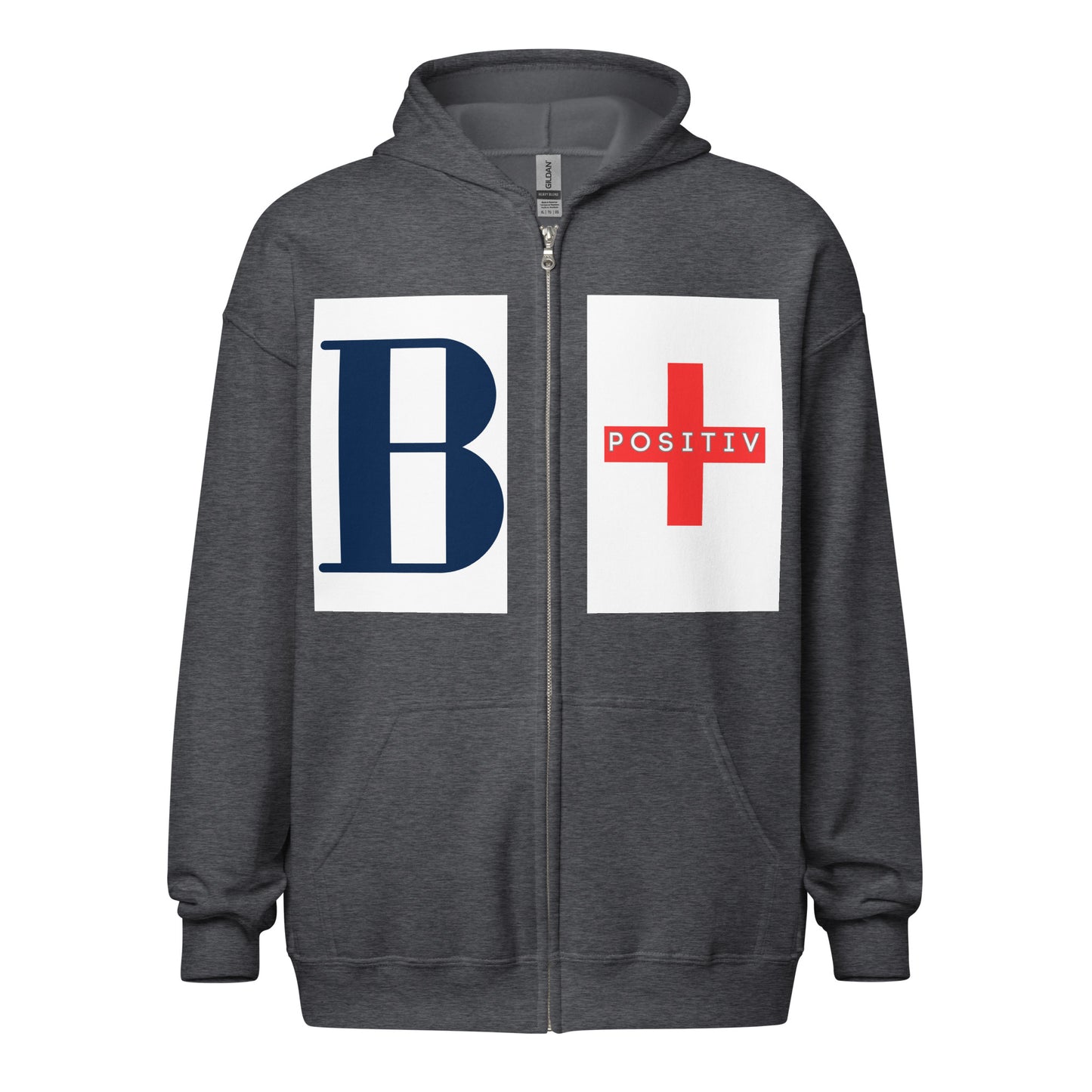 B+ Block Unisex heavy blend zip hoodie