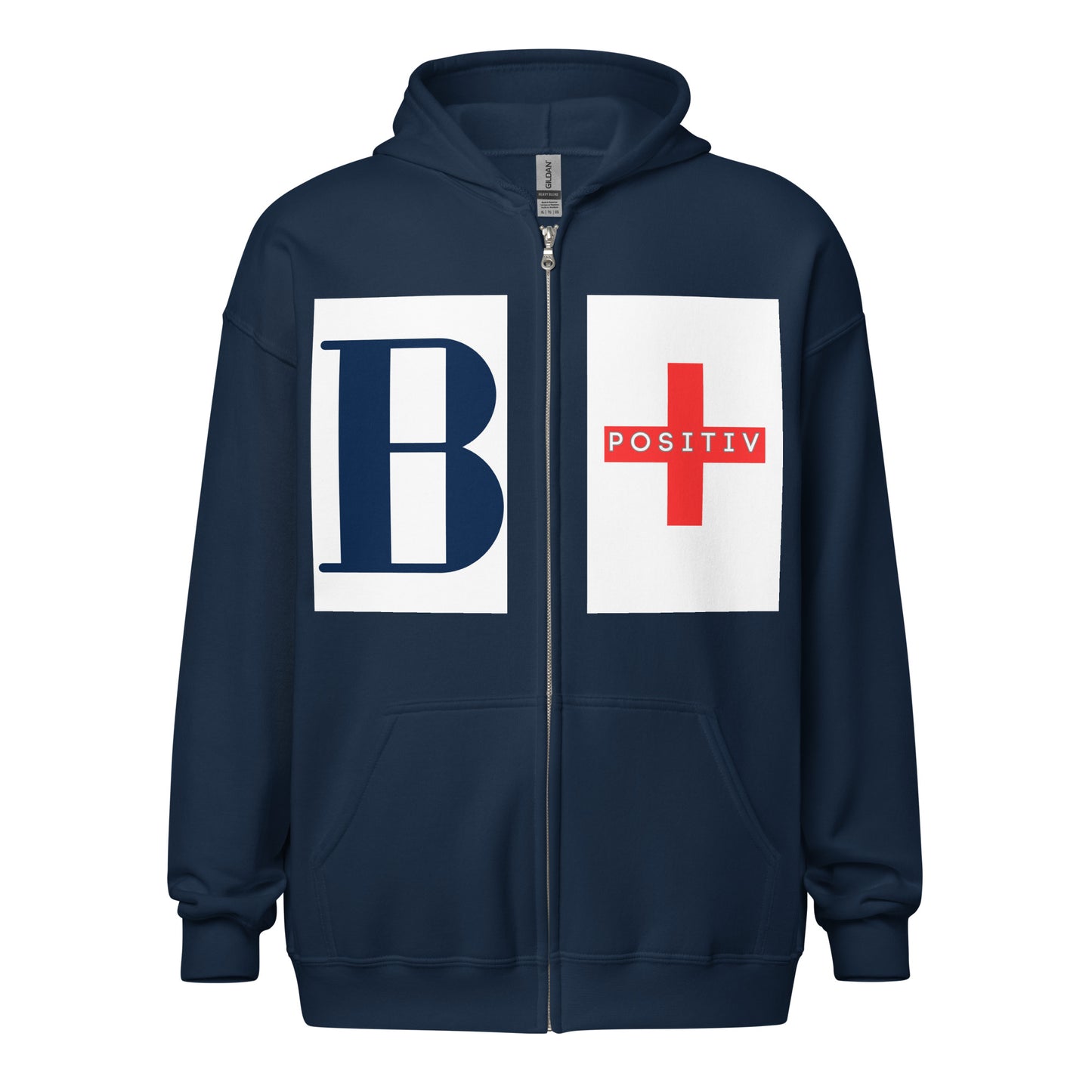 B+ Block Unisex heavy blend zip hoodie