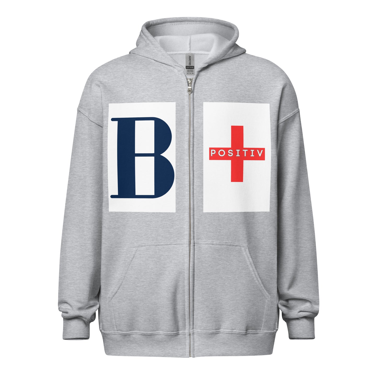 B+ Block Unisex heavy blend zip hoodie