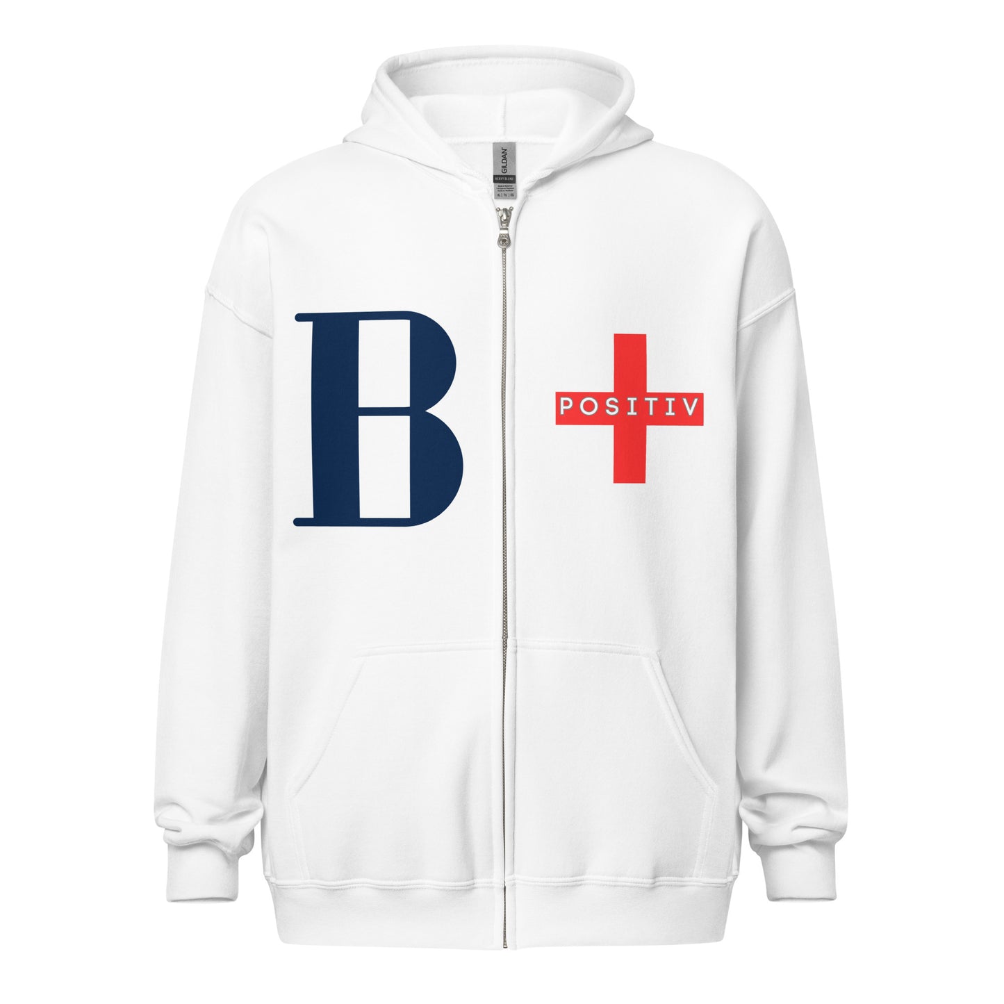 B+ Block Unisex heavy blend zip hoodie